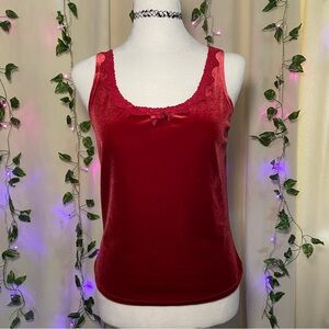 Gothic red velvet tank top